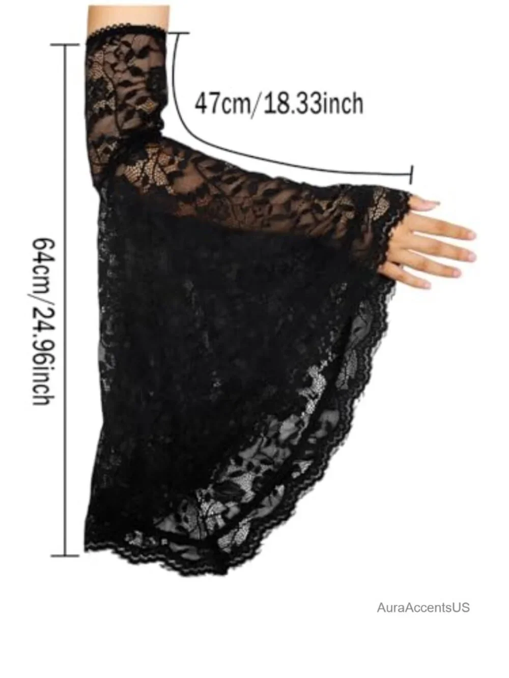 Gothic Lace Arm Sleeves Victorian Witch Gloves Vampire Costume Accessory